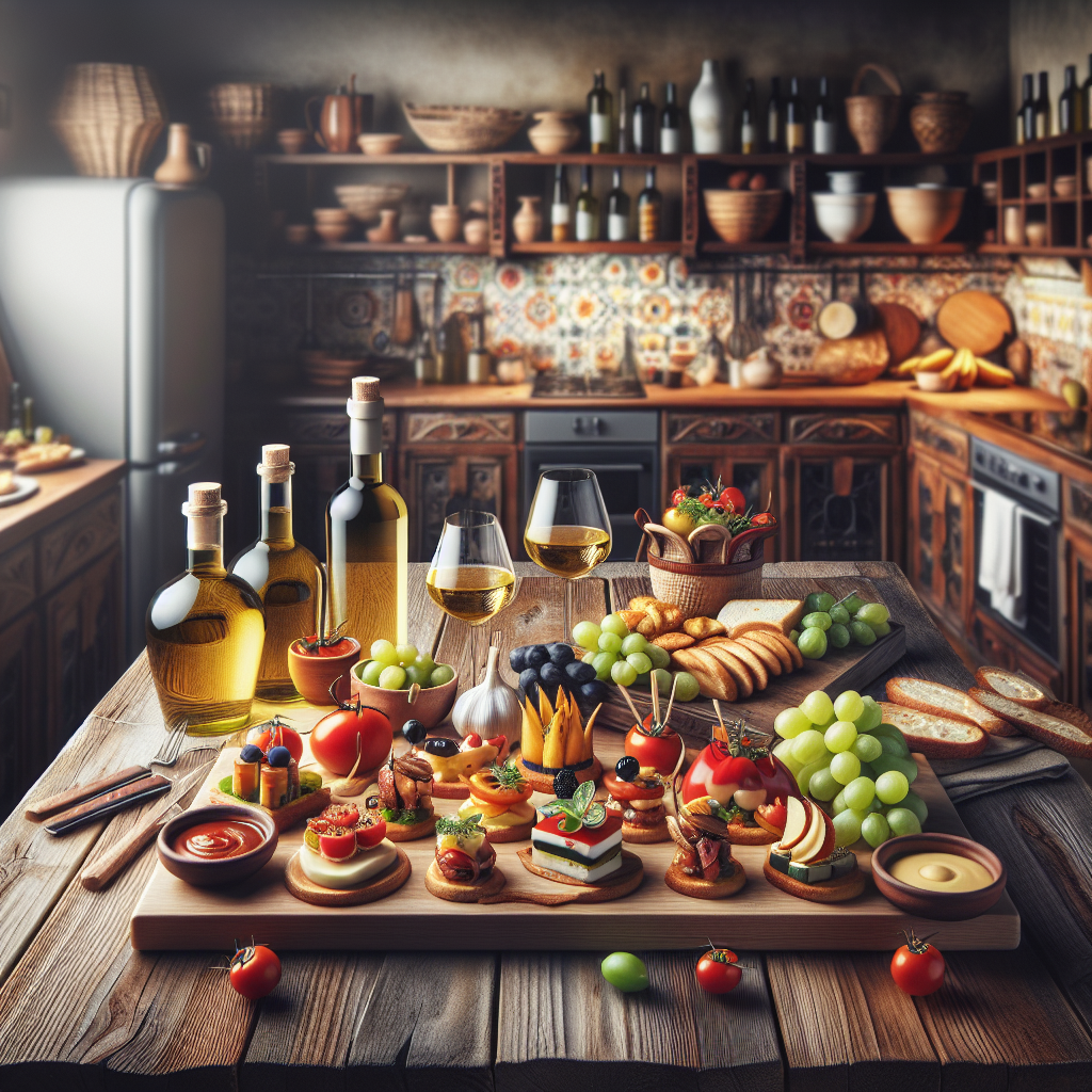 Realistic stock image of modern Spanish tapas