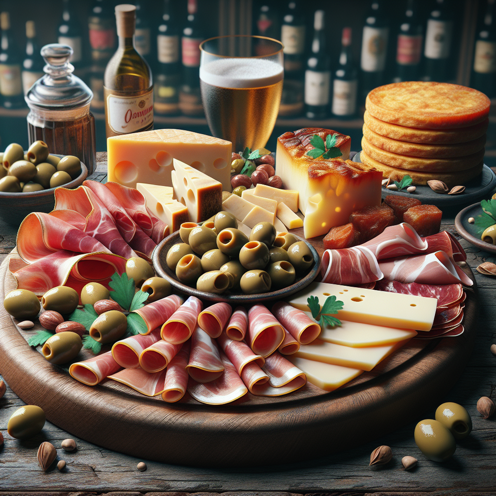 Realistic stock image of modern Spanish tapas.